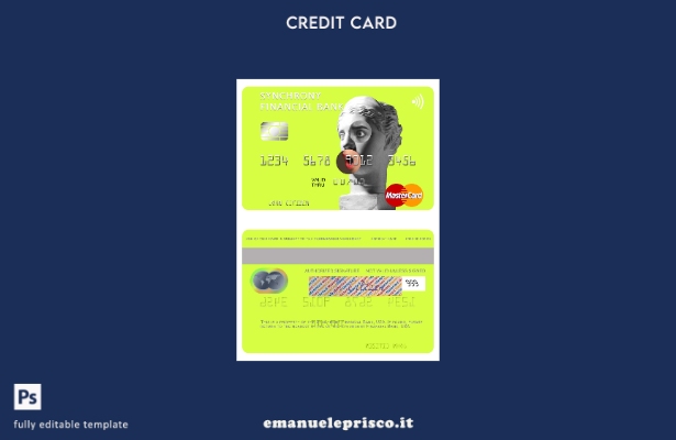 modello di carta mastercard USA Synchrony Financial Bank in stile verificato